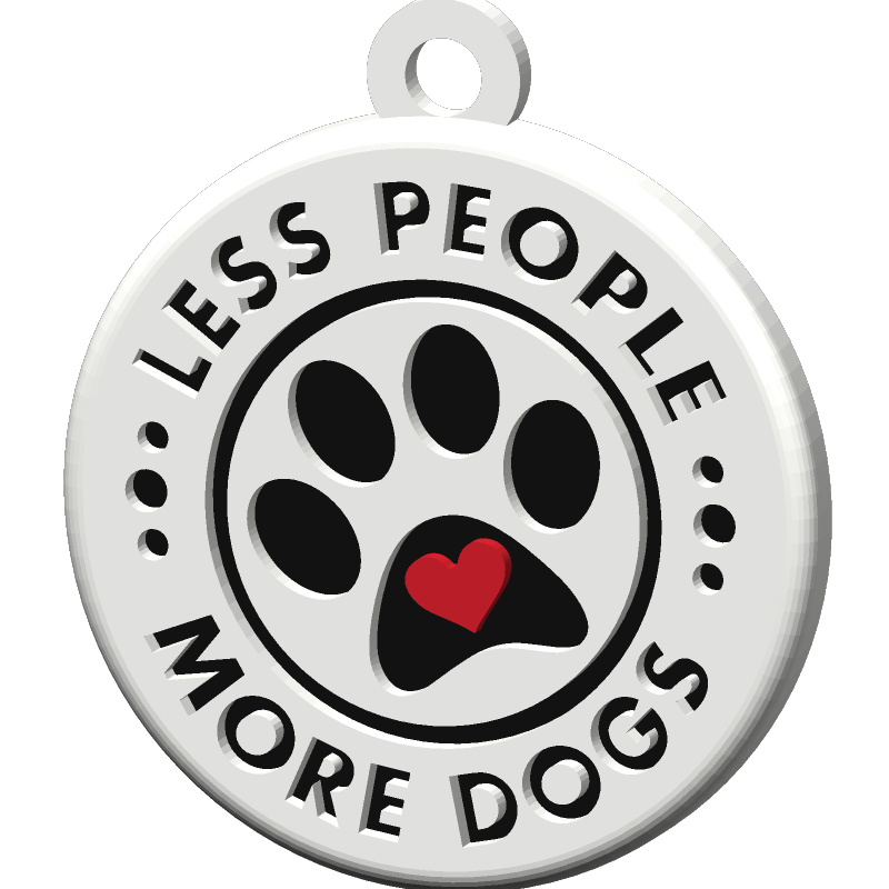 Less People, More Dogs keychain